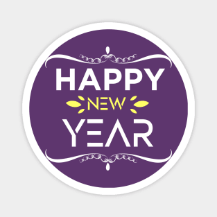 Happy New Year Typo Illustration Magnet